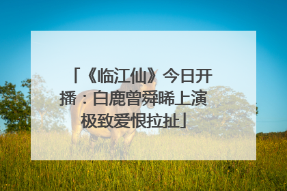 《临江仙》今日开播：白鹿曾舜晞上演极致爱恨拉扯