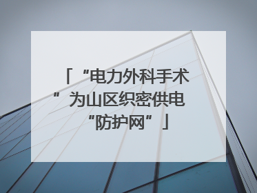 “电力外科手术”为山区织密供电“防护网”