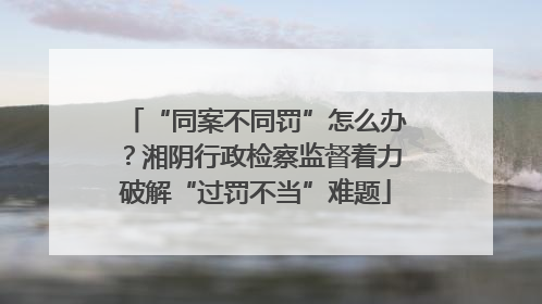 “同案不同罚”怎么办？湘阴行政检察监督着力破解“过罚不当”难题