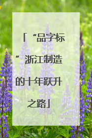 “品字标”浙江制造的十年跃升之路