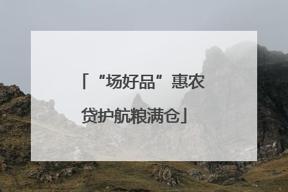“场好品”惠农贷护航粮满仓