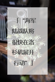 “海军陆战队将很快在洛杉矶展开行动”