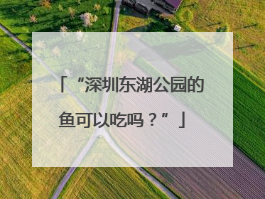 “深圳东湖公园的鱼可以吃吗？”