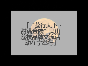 “荔行天下・甜满金陵”灵山荔枝品牌交流活动在宁举行