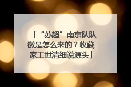 “苏超”南京队队徽是怎么来的？收藏家王世清细说源头