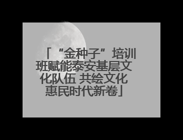 “金种子”培训班赋能泰安基层文化队伍 共绘文化惠民时代新卷