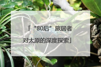 “80后”旅居者对太原的深度探索
