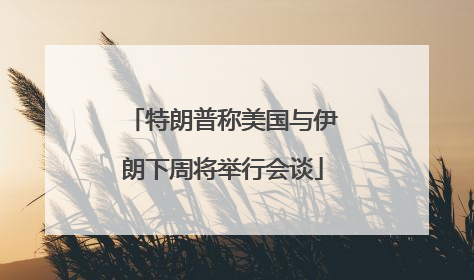 特朗普称美国与伊朗下周将举行会谈