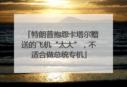 特朗普抱怨卡塔尔赠送的飞机“太大”，不适合做总统专机