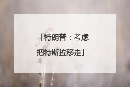 特朗普：考虑把特斯拉移走