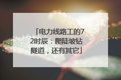 电力线路工的72时辰：爬陡坡钻隧道，还有其它