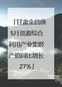 甘肃金昌前5月资源综合利用产业集群产值同比增长27%
