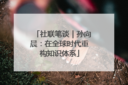 社联笔谈｜孙向晨：在全球时代重构知识体系