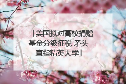 美国拟对高校捐赠基金分级征税 矛头直指精英大学
