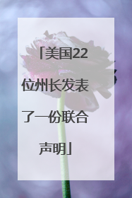美国22位州长发表了一份联合声明