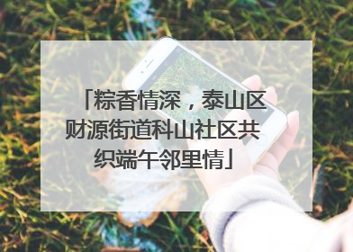 粽香情深，泰山区财源街道科山社区共织端午邻里情