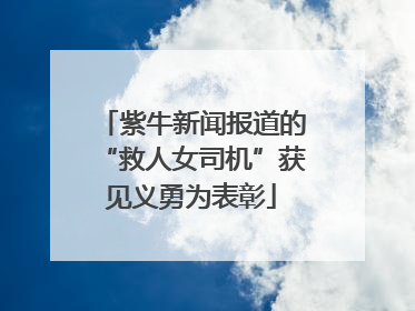 紫牛新闻报道的“救人女司机”获见义勇为表彰