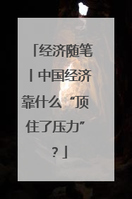 经济随笔丨中国经济靠什么“顶住了压力”？