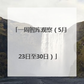 一周智库观察（5月23日至30日）