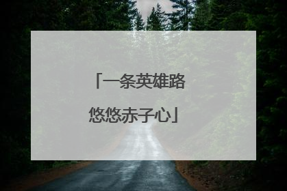 一条英雄路 悠悠赤子心