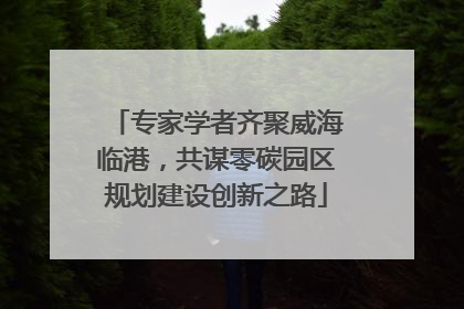 专家学者齐聚威海临港，共谋零碳园区规划建设创新之路