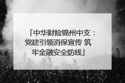 中华财险锦州中支：党建引领消保宣传 筑牢金融安全防线