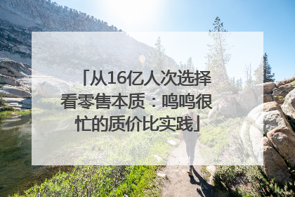 从16亿人次选择看零售本质：鸣鸣很忙的质价比实践