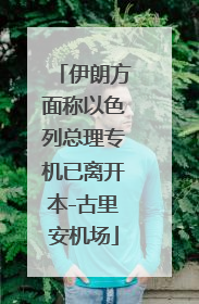 伊朗方面称以色列总理专机已离开本-古里安机场