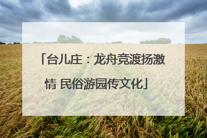 台儿庄：龙舟竞渡扬激情 民俗游园传文化