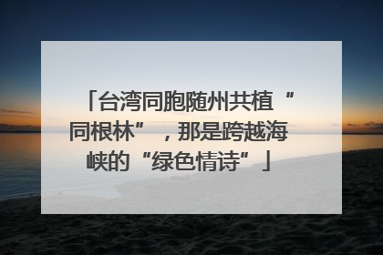 台湾同胞随州共植“同根林”，那是跨越海峡的“绿色情诗”
