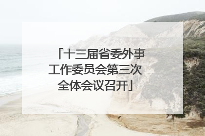 十三届省委外事工作委员会第三次全体会议召开