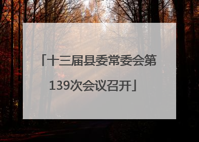 十三届县委常委会第139次会议召开