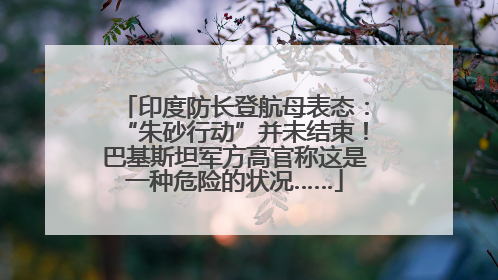 印度防长登航母表态：“朱砂行动”并未结束！巴基斯坦军方高官称这是一种危险的状况……