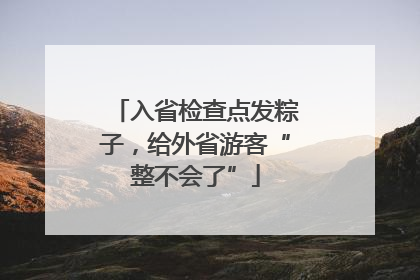 入省检查点发粽子，给外省游客“整不会了”