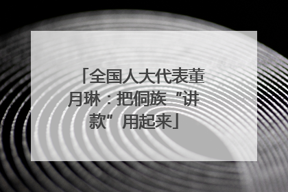全国人大代表董月琳：把侗族“讲款”用起来