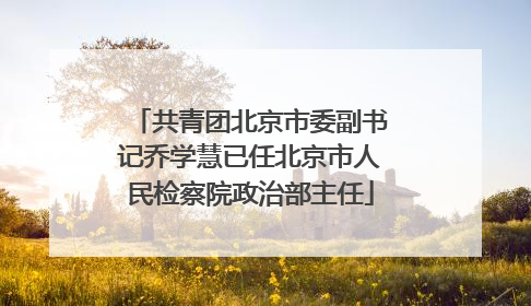 共青团北京市委副书记乔学慧已任北京市人民检察院政治部主任
