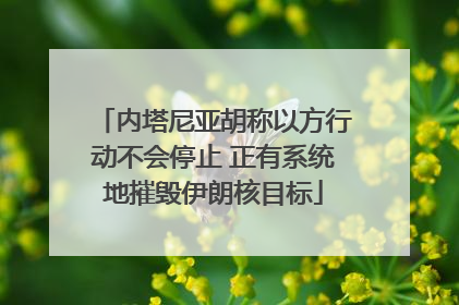 内塔尼亚胡称以方行动不会停止 正有系统地摧毁伊朗核目标
