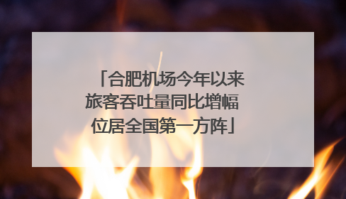 合肥机场今年以来旅客吞吐量同比增幅位居全国第一方阵