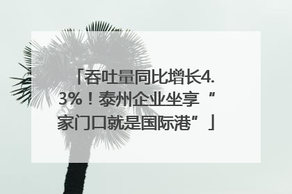 吞吐量同比增长4.3%！泰州企业坐享“家门口就是国际港”
