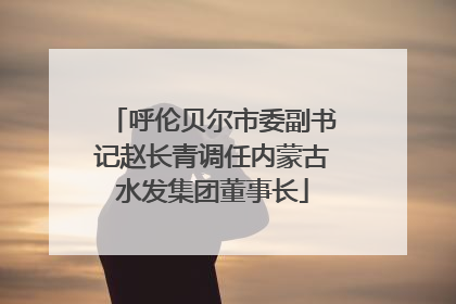 呼伦贝尔市委副书记赵长青调任内蒙古水发集团董事长