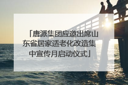 唐派集团应邀出席山东省居家适老化改造集中宣传月启动仪式