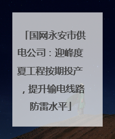 国网永安市供电公司：迎峰度夏工程按期投产，提升输电线路防雷水平