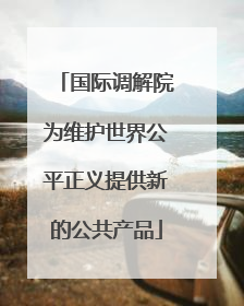 国际调解院为维护世界公平正义提供新的公共产品