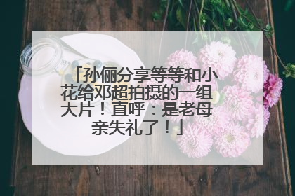 孙俪分享等等和小花给邓超拍摄的一组大片！直呼：是老母亲失礼了！