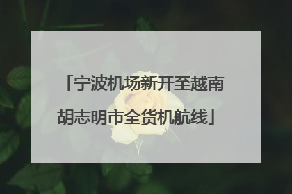 宁波机场新开至越南胡志明市全货机航线