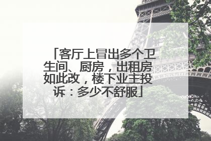 客厅上冒出多个卫生间、厨房，出租房如此改，楼下业主投诉：多少不舒服