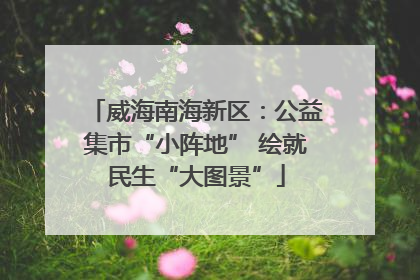 威海南海新区：公益集市“小阵地” 绘就民生“大图景”