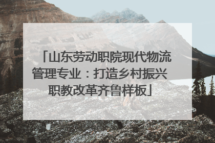山东劳动职院现代物流管理专业：打造乡村振兴职教改革齐鲁样板