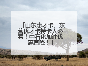 山东惠才卡、东营优才卡持卡人必看！中石化加油优惠直降！