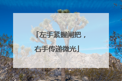 左手紧握闸把，右手传递微光
